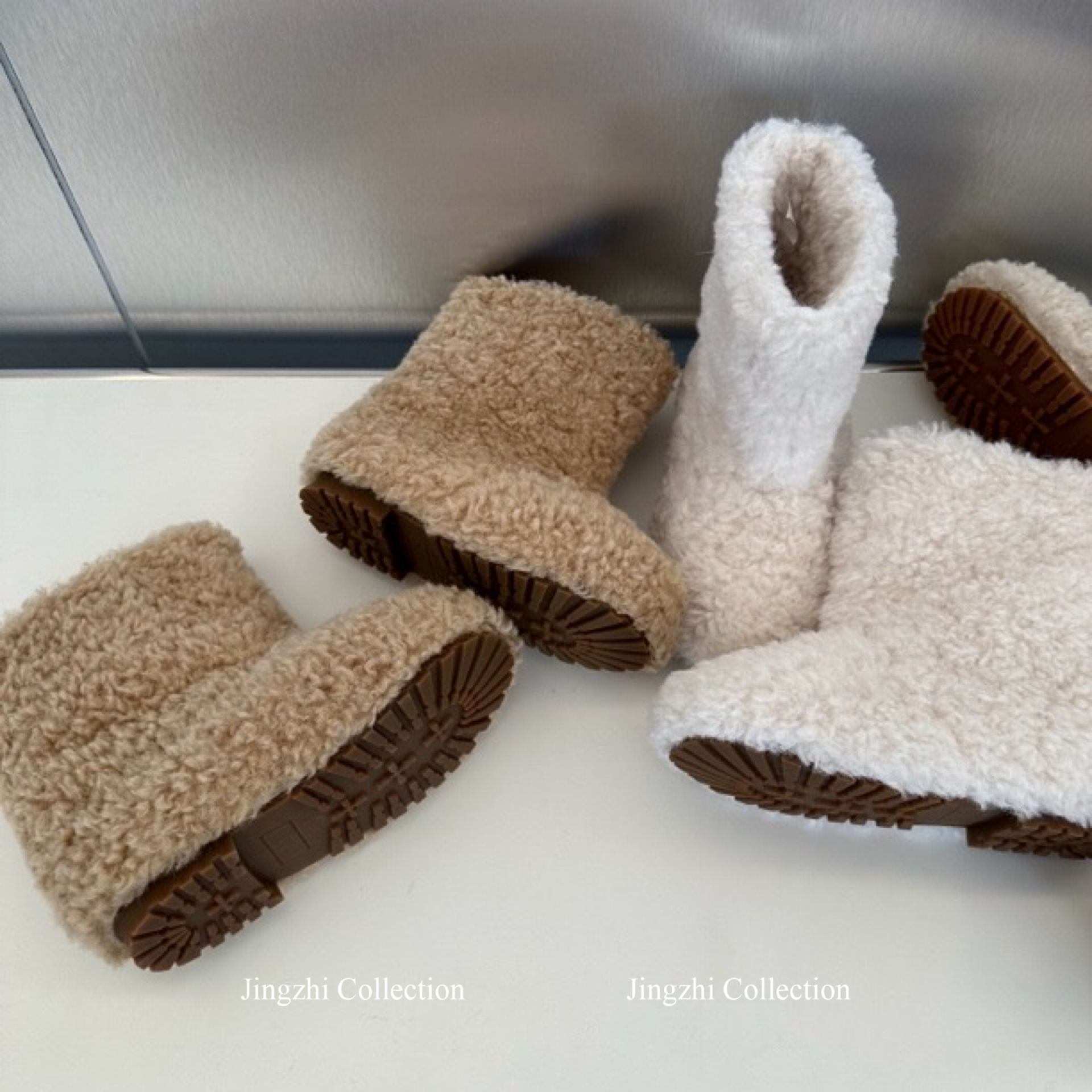 韩版冬季儿童靴子女童保暖雪地靴加绒鞋子 毛毛短靴