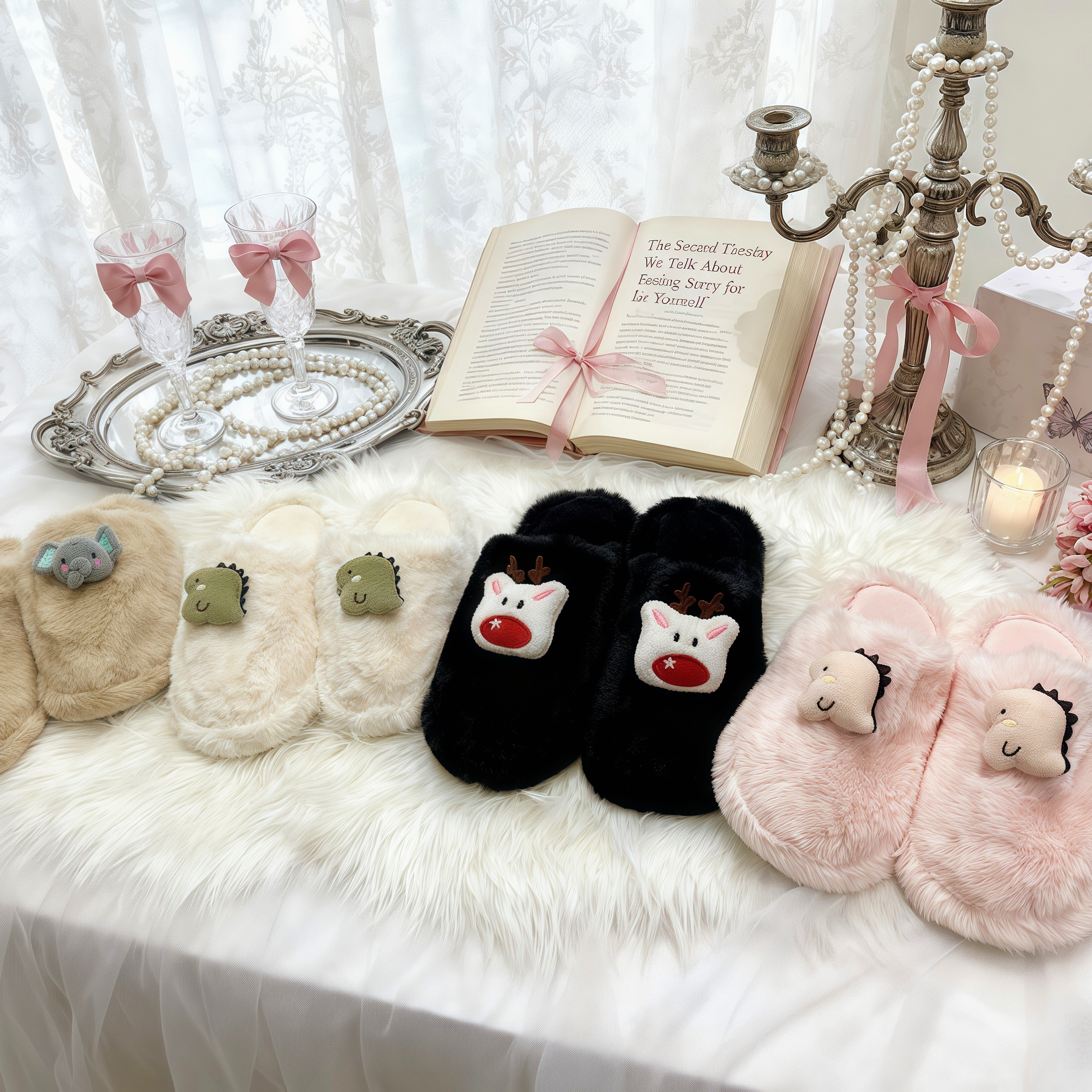 发小姐秋冬季新款居家厚底防滑包头ins可爱保暖毛毛加绒棉拖鞋女