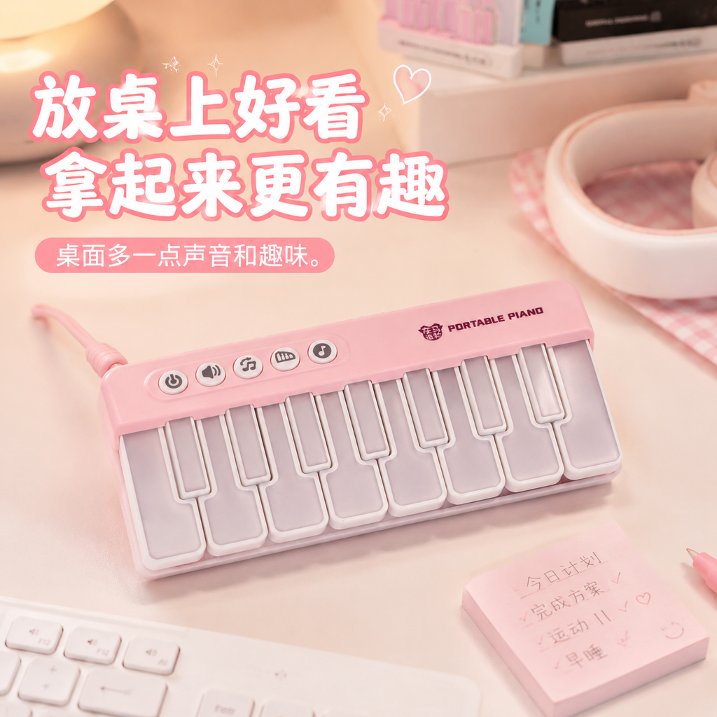 灰马造物入门儿童玩具男女孩口袋迷你钢琴可弹奏乐器宝宝音乐键盘