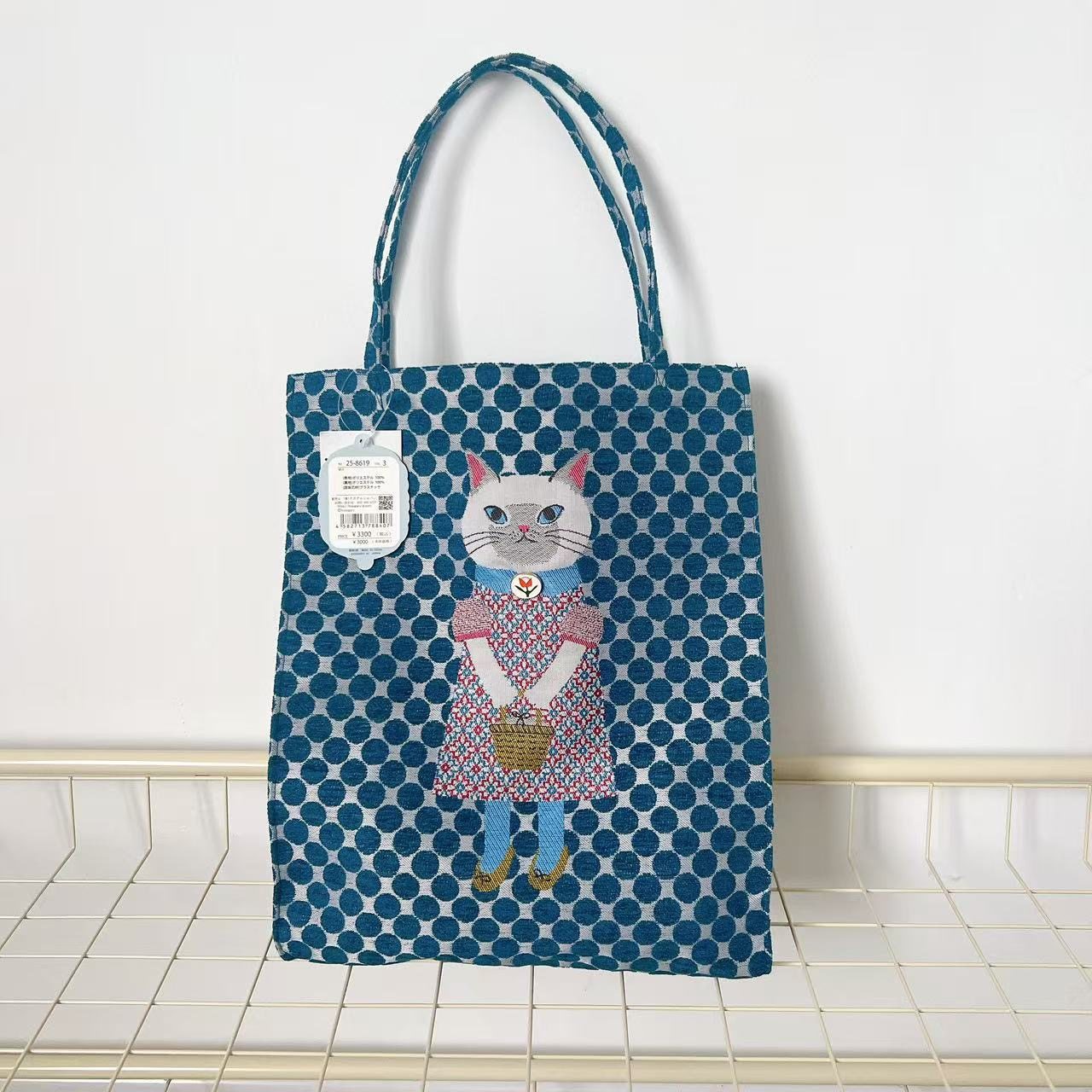 thumbnail for Japan Kusuguru genuine honey bean princess jacquard handbag handbag chenille shopping commuter 404