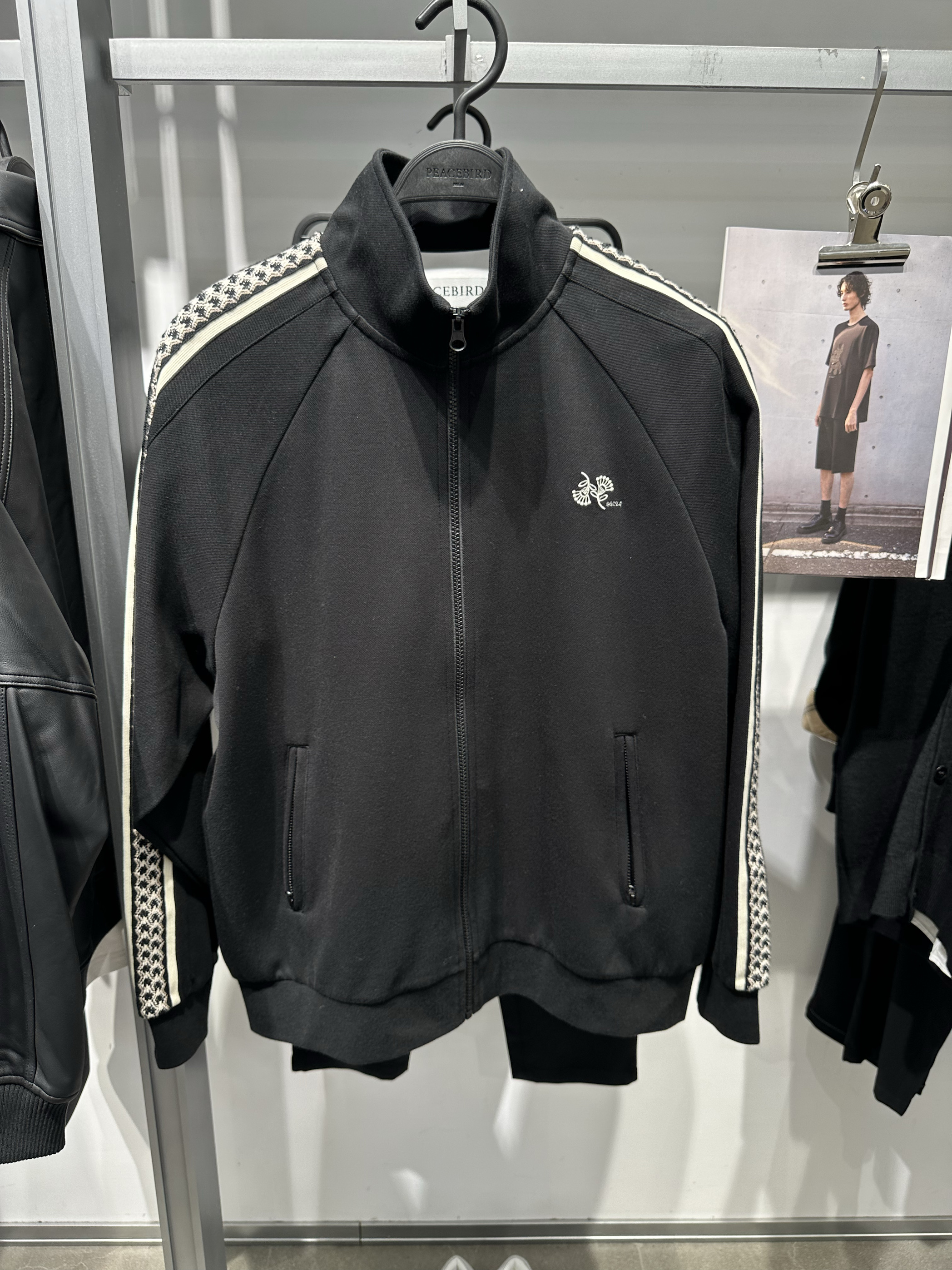 B2CRE1155 太平鸟男装2024年春季新款黑色运动宽松套装时尚外套潮