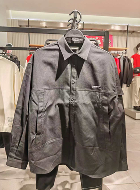 B2CHE1345 太平鸟男装春季新款黑色时尚落肩宽松休闲外穿式衬衫潮