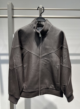 B1BDF4F01 太平鸟男装2025冬季新款插肩袖宽松休闲皮衣夹克外套潮