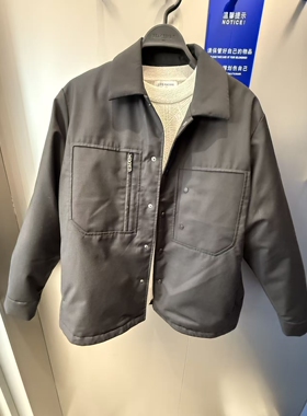 B1ACF4B33 太平鸟男装2025年冬季新款黑色翻领宽松阔版羽绒服外套