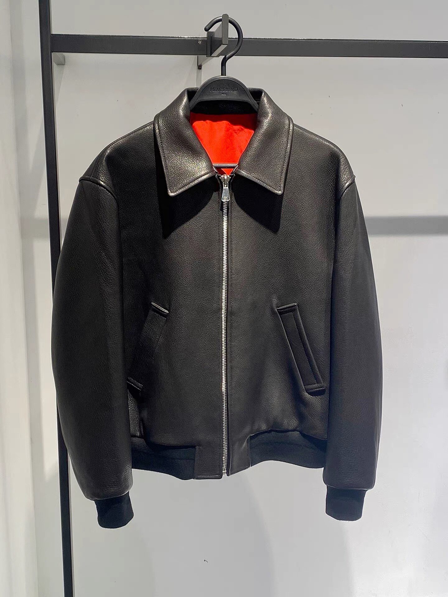 B1BDF4F08 太平鸟男装2025冬季新款阔型皮衣宽松休闲山羊皮外套潮