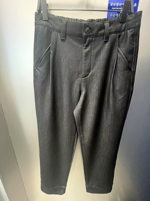 B1HAF1175 太平鸟男装2025春季新款黑色松紧腰宽松时尚直筒牛仔裤