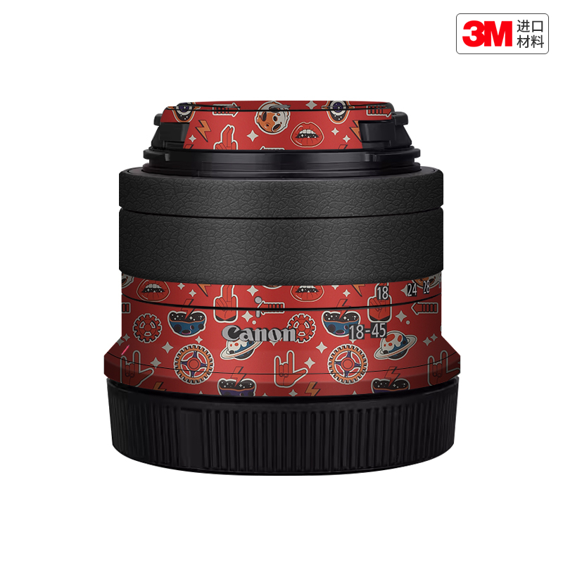 玛彩克 适用于佳能RF-S18-45 F4.5-6.3镜头保护贴膜卡通贴纸3M