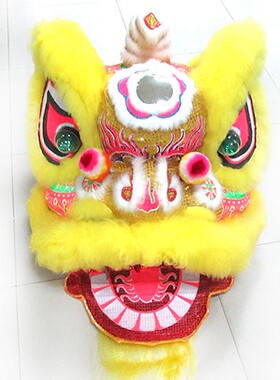 醒狮狮头南狮舞狮竹编手工道具