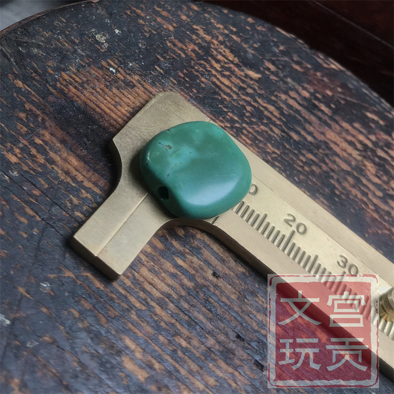 宫贡藏传藏式老绿松石扁珠老珠子配饰单珠手链项链锁骨链背云