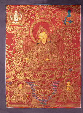 宫贡西藏手绘唐卡莲花生大师大仕