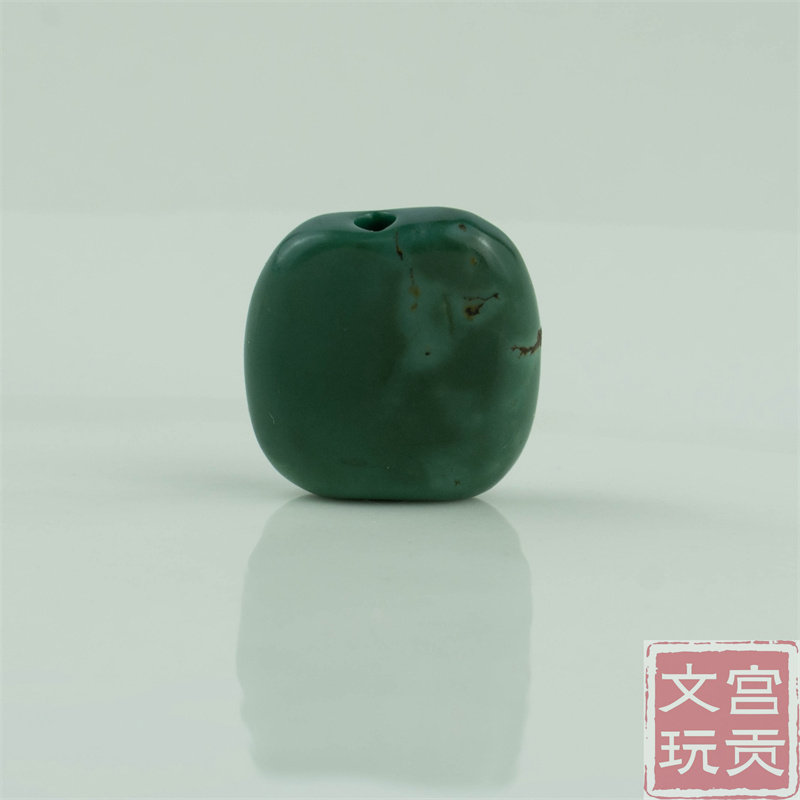 藏传文玩天然原矿老绿松石吊坠挂件配饰配珠散珠