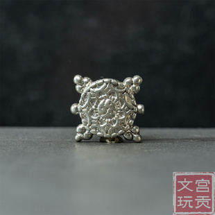 宫贡藏传文玩复刻八宝法轮合金铜吊坠项链小元素配饰配件diy挂件