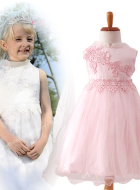 清帕娃斯特夏季女童连衣裙宝宝公主裙洋气蕾丝背心气质礼服裙N908