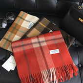 冬季 围脖 纹纯羊毛围巾WOOL100%羊毛披肩两用流苏长款 新款 英伦风格