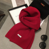 2025冬季 新款 纯色WOOL100%澳洲羊毛围巾女士毛线针织围脖披肩两用