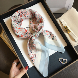 杭州丝绸2025秋季新款浪漫腰果花100%桑蚕丝围巾方巾真丝双绉丝巾