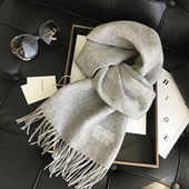 刺绣字母纯羊毛围巾WOOL100%羊毛披肩长款 小溜家冬季 新款 两用围脖