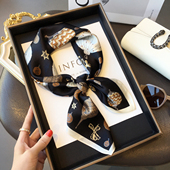 减龄热气球真丝围巾披肩韩版 桑蚕丝丝巾小领巾百搭70cm小方巾 秋季