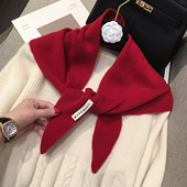 高品质100%澳洲羊毛围巾女韩国纯色百搭WOOL纯羊绒披肩三角巾围脖