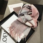 精选澳洲wool纯羊毛格纹围巾100%羊绒披肩英伦风格 子冬季 保暖围脖