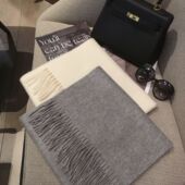 精选澳洲wool纯色围巾百搭双面100%羊毛围巾女冬保暖窄版 男士 围脖