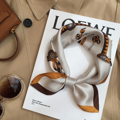 捕梦网羽毛真丝丝巾领巾小方巾