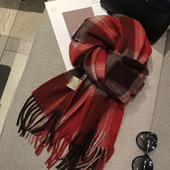 经典 2025冬季 新款 格纹WOOL100%澳洲羊毛围巾超大加厚披肩两用围脖