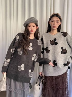 毛衣MEEE MQ冬十三行撞色 厚实966女上衣趣味保暖北极绒KAKAM提花