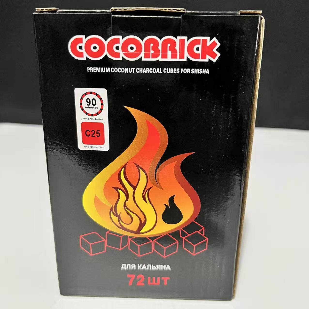 阿拉伯水烟果木炭椰壳慢燃方块碳户外烧烤便捷包装炭果木碳