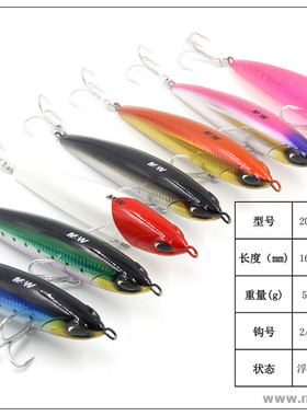 爱默达MW铅笔路亚301和302沉水铅笔硬饵坚固耐撞欧娜超锐三本钩