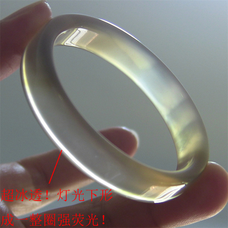 四方镯/天然巴西玛瑙手镯/原色无忧化/高冰透强荧光玉髓2250图片