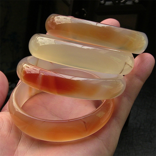 瑕疵品专区/小口径天然玛瑙手镯/加厚不加宽/水润通透玉髓No:113