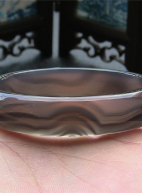 天然巴西原色无优化纹理玛瑙手镯