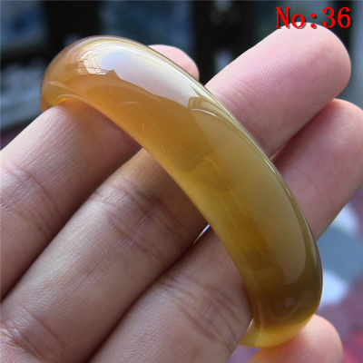 天然巴西加宽蜜糖色纹理玛瑙手镯