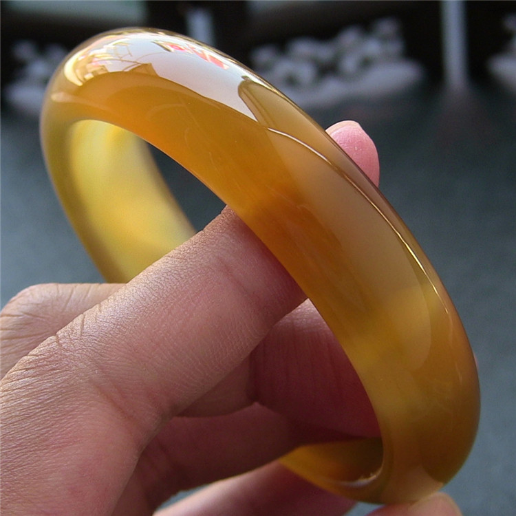 天然巴西玛瑙手镯/加厚不加宽/原色无优化/水润/蜜糖色玉髓165