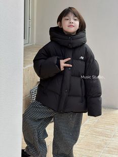 木莎2025冬季 儿童90绒白鸭绒羽绒服外套男女童洋气上衣97116 新款