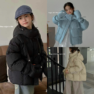 瑭伽2024冬新款女童羽绒服儿童白鸭绒唐家外套连帽加厚洋气28051