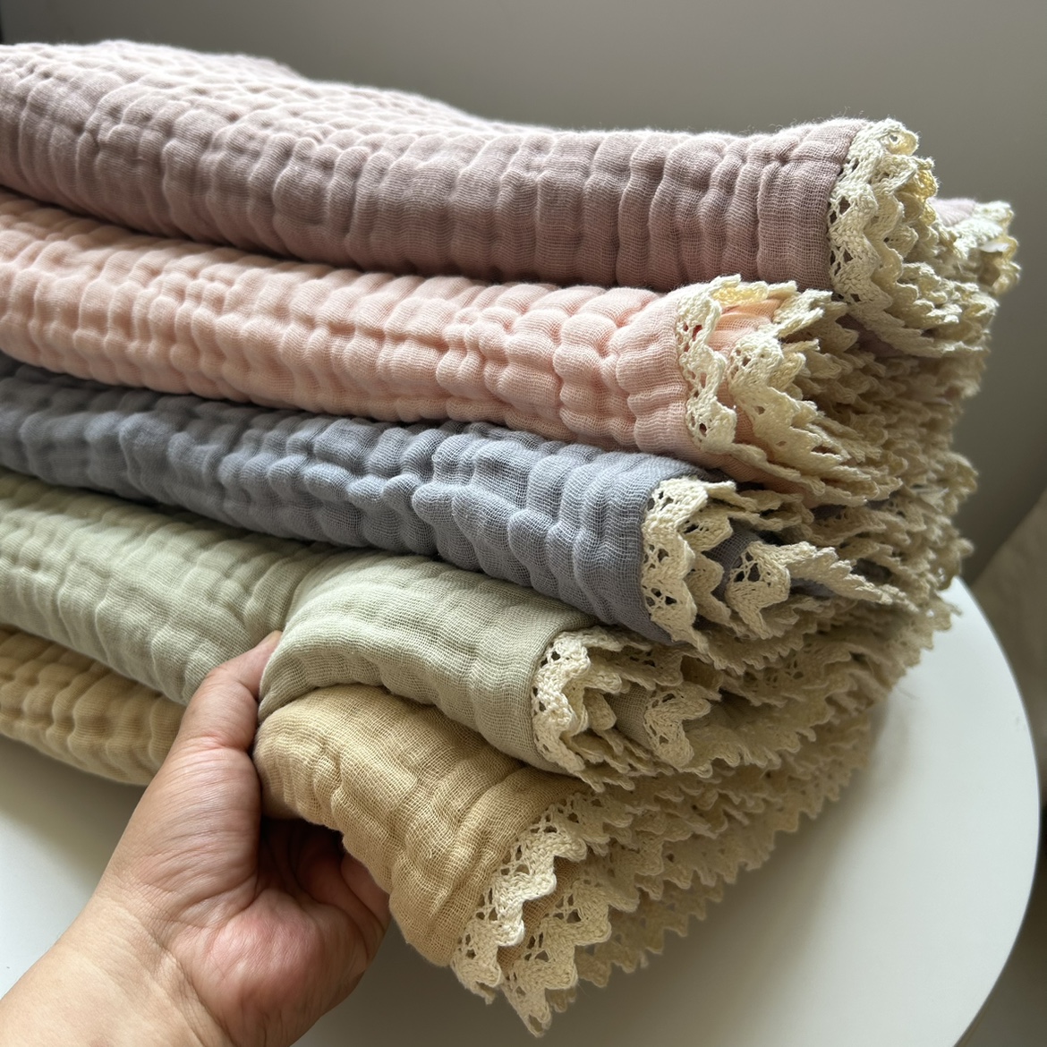 外mao订单剩余微瑕疵纯棉纱布被纯棉花边儿童夏季透气吸汗柔软