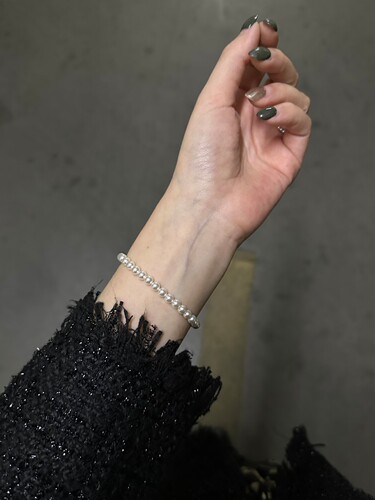 绝美宝石光！6m珍珠手链天然淡水珍珠纯银手链清冷感