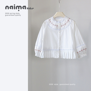 女童衬衣春款2026新款韩版洋气儿童装6小女孩7纯棉8长袖9上衣10岁