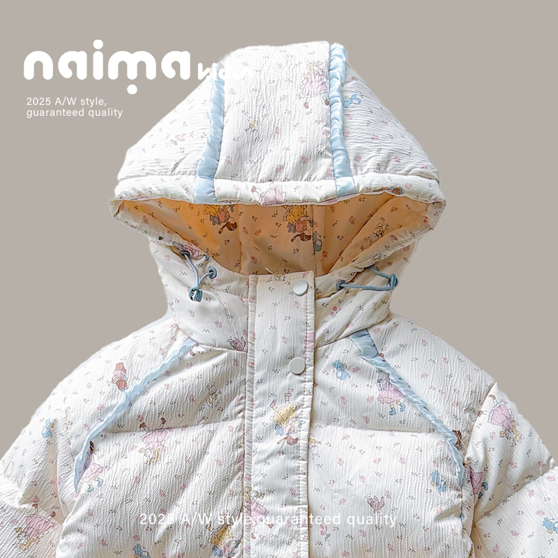 奶妈家女童羽绒服2025新款韩版洋气冬季儿童装小女孩加厚连帽外套