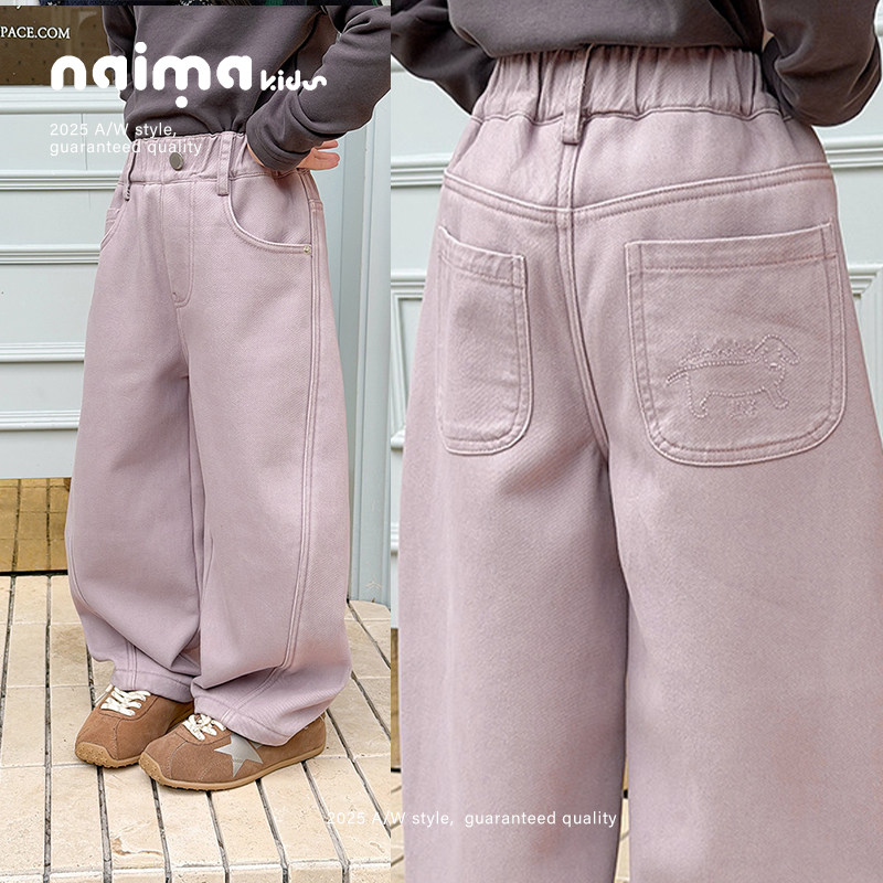 【加绒】儿童品质雾感水洗棉纯色棉质长裤卡通后背口袋小狗休闲裤,童装/婴儿装/亲子装,儿童牛仔裤,淘宝优惠券,粉丝福利购,淘宝优惠卷