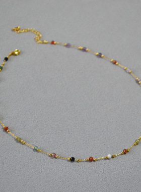 日系复古甜美简约天然项链百搭