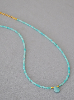 时尚极细简约项链天河石女