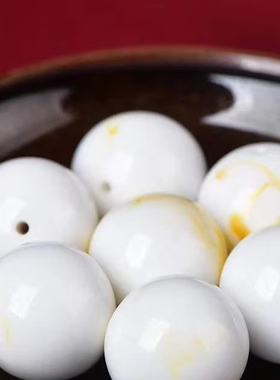 白蜡单珠蜜蜡圆珠散珠子手串手链项链diy饰品配件珠子蜜蜡圆珠