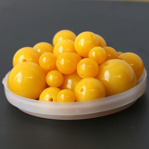 鸡油黄蜜蜡散珠手串手链老蜜蜡单颗金刚星月蜜蜡配珠文玩配饰有孔