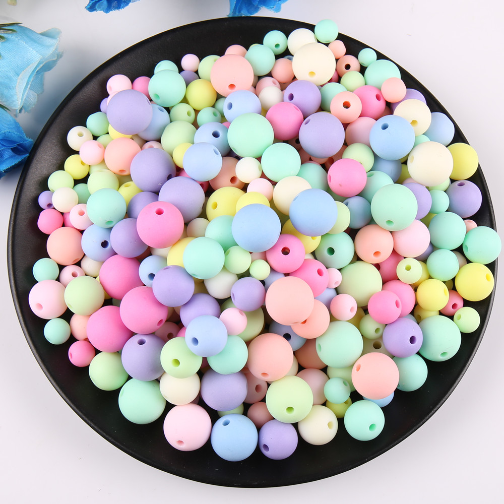 饰品配件亚克力磨砂珠子散珠串珠