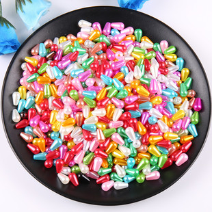 10mm仿珍珠串珠水滴珠ABS塑料散珠diy儿童手工项链首饰穿珠配件