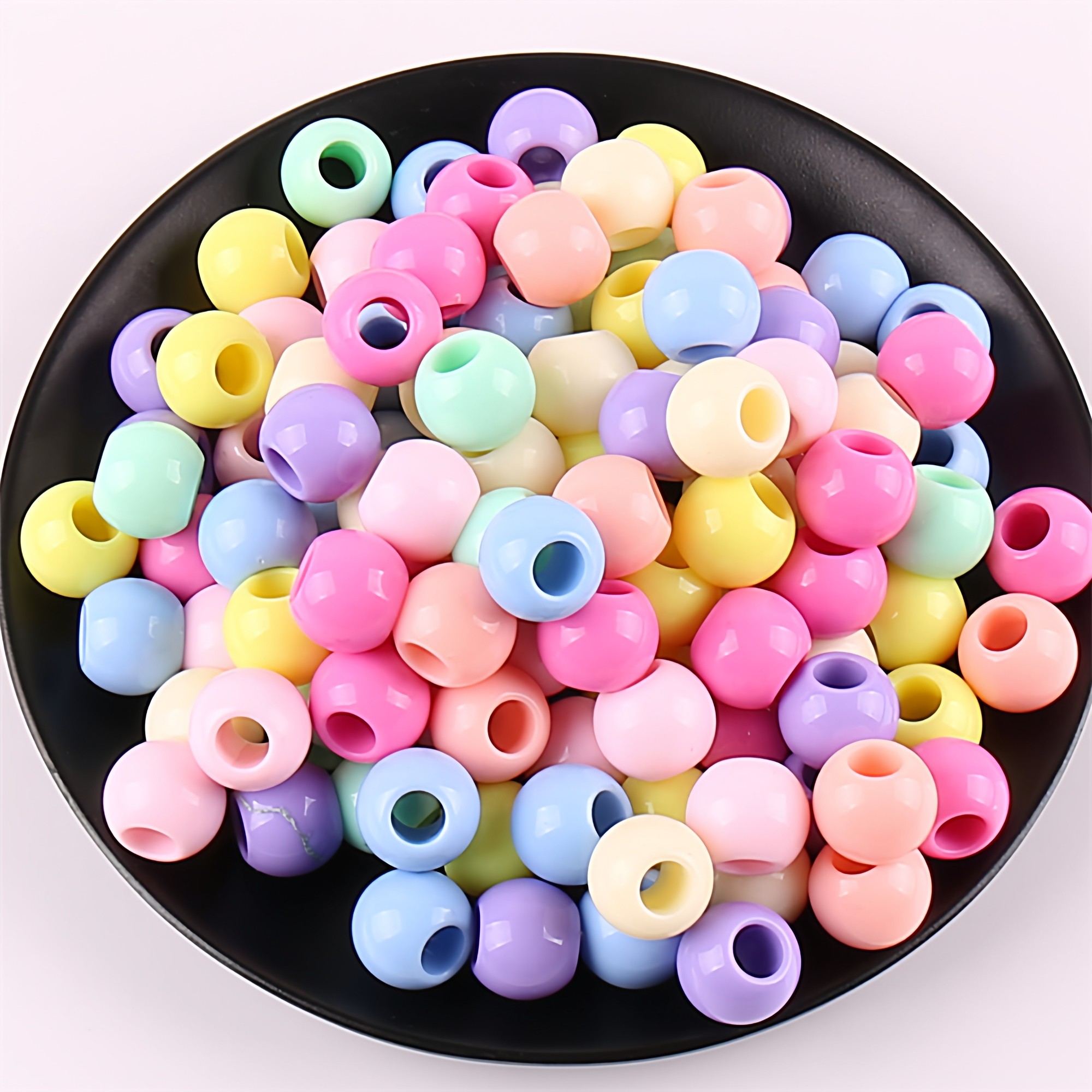 16mm大孔浅色珠子手工编织串珠亚克力散珠diy饰品配件手机链手链