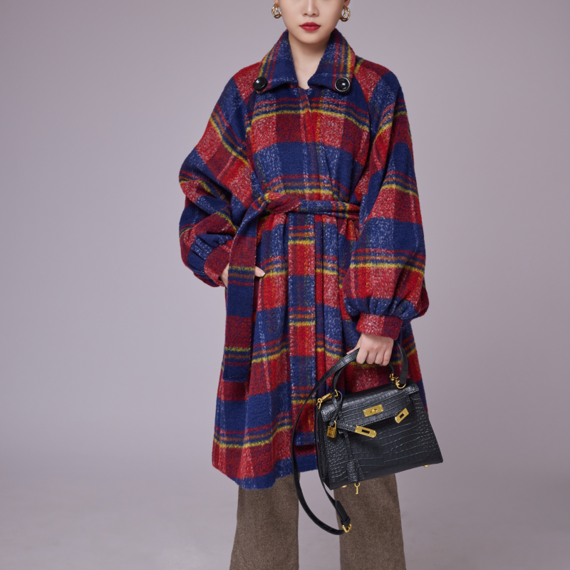 DR英伦风羊毛呢外套保暖粉红色